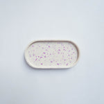 Load image into Gallery viewer, Oval Terrazzo Tray - White + Lilac
