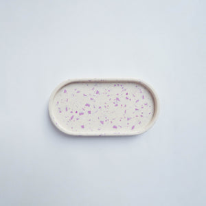 Oval Terrazzo Tray - White + Lilac