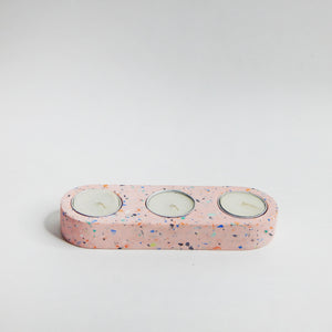 Triple Tealight Terrazzo Candle Holder