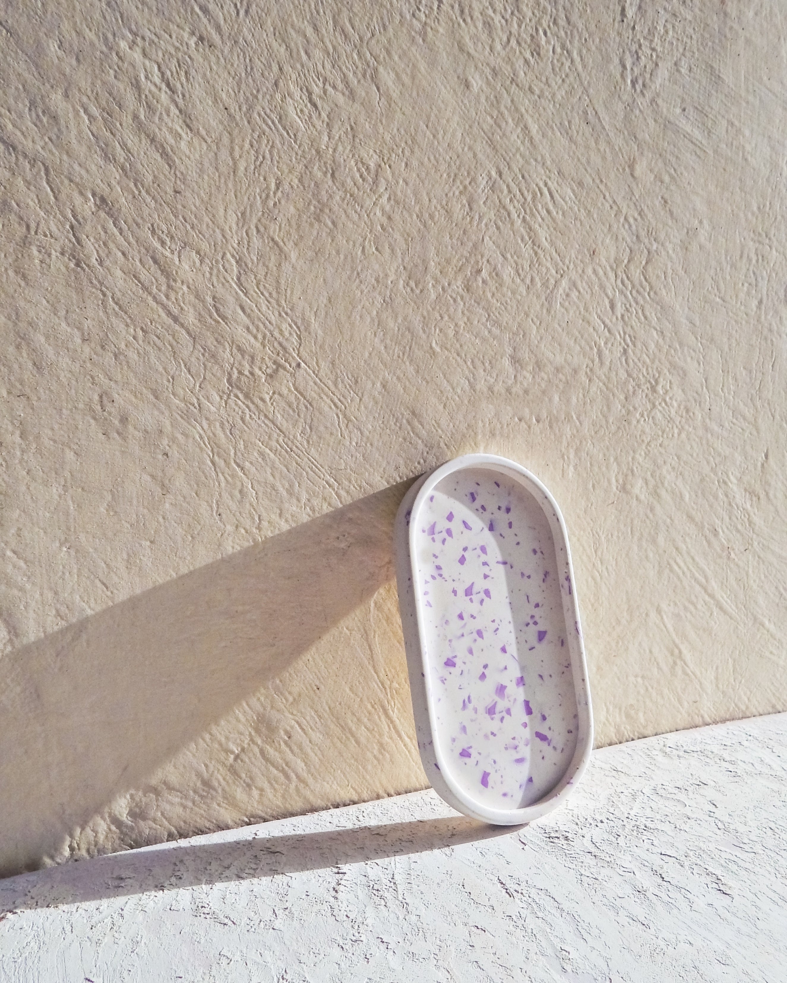 Oval Terrazzo Tray - White + Lilac