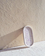 Load image into Gallery viewer, Oval Terrazzo Tray - White + Lilac
