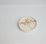 Load image into Gallery viewer, Gold Gilded Round Coaster White
