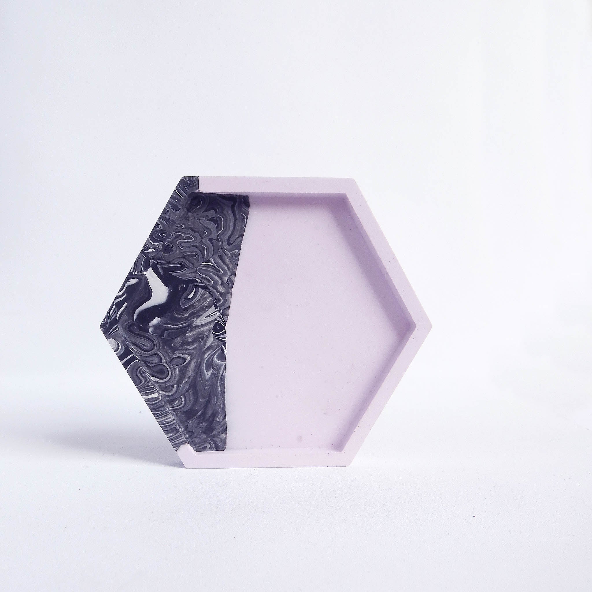 Hexagon Marbled Coaster - Lavender