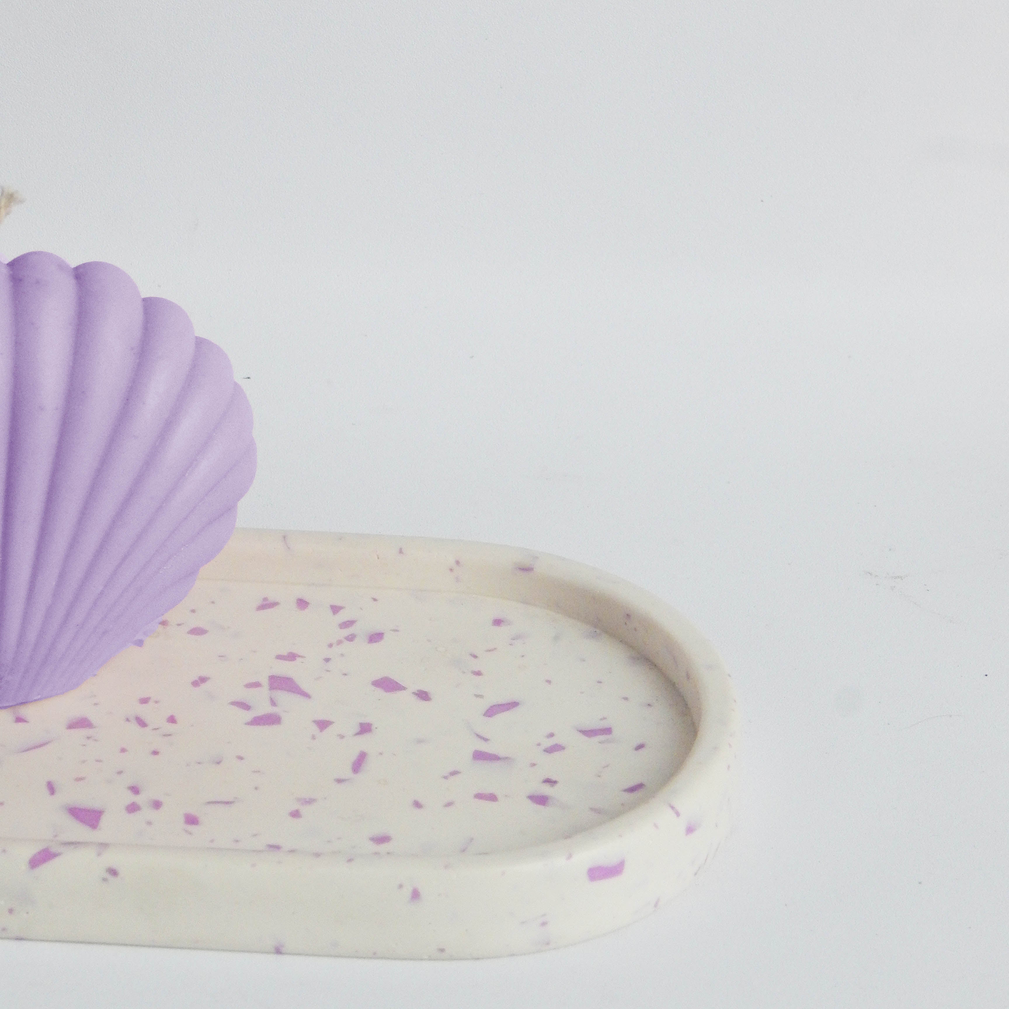 Oval Terrazzo Tray - White + Lilac