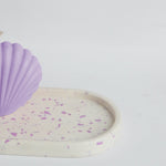 Load image into Gallery viewer, Oval Terrazzo Tray - White + Lilac
