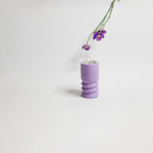 Tealight Candle Pillar Holder - Purple