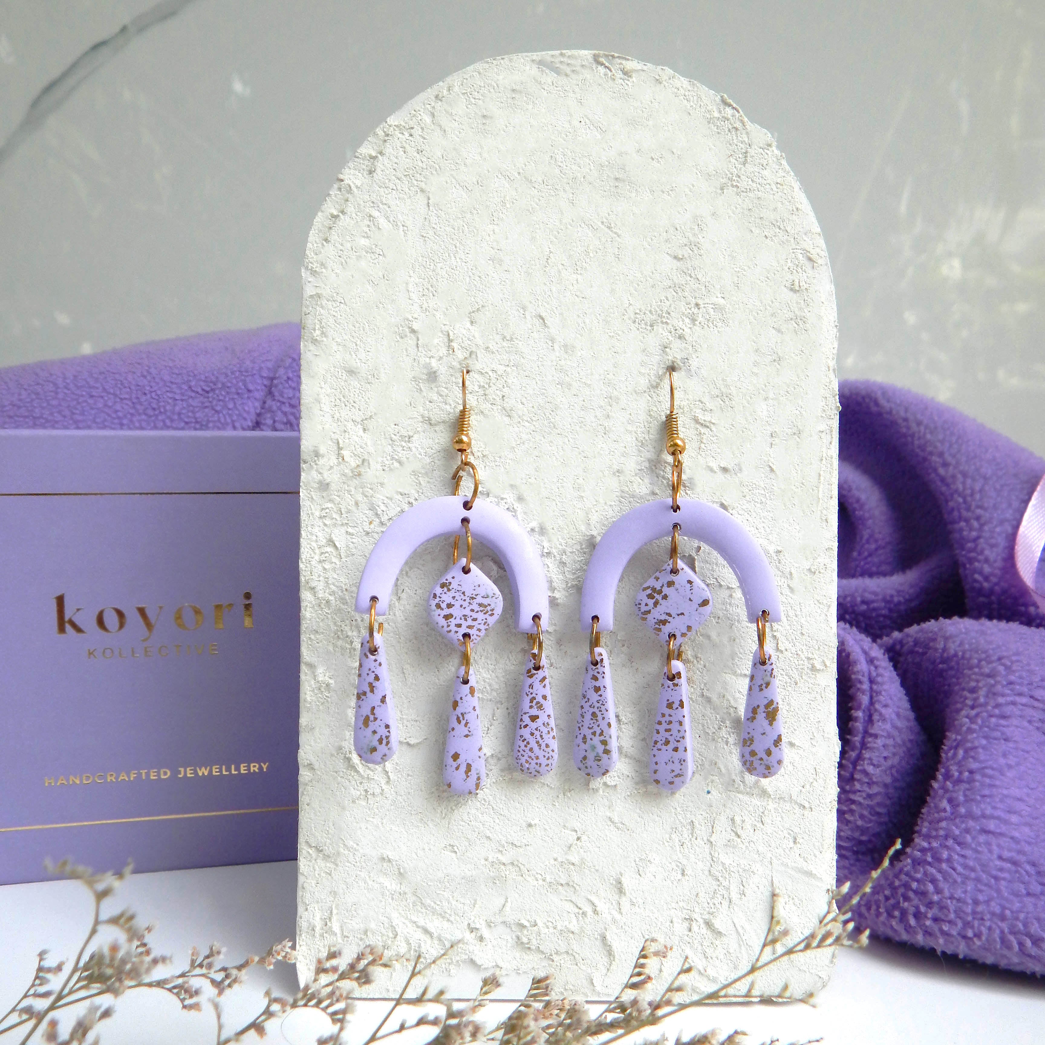 Gold Gilded Lavender Dangler